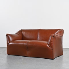 Two-seat leather sofa, model Tentazione 685 by Mario Bellini, circa 1970