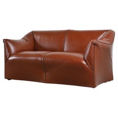 Two-seat leather sofa, model Tentazione 685 by Mario Bellini, circa 1970