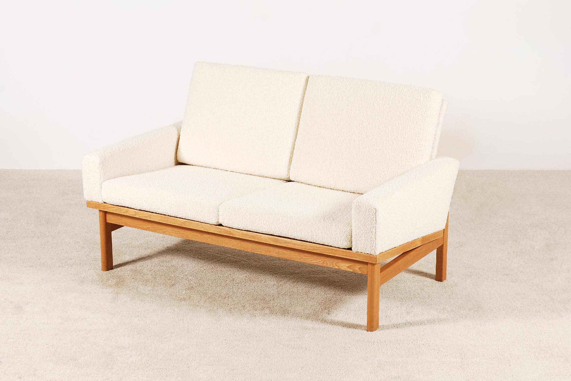Danish Two-Seat Poul Volther Sofa with Bouclette Fabric, 1960s