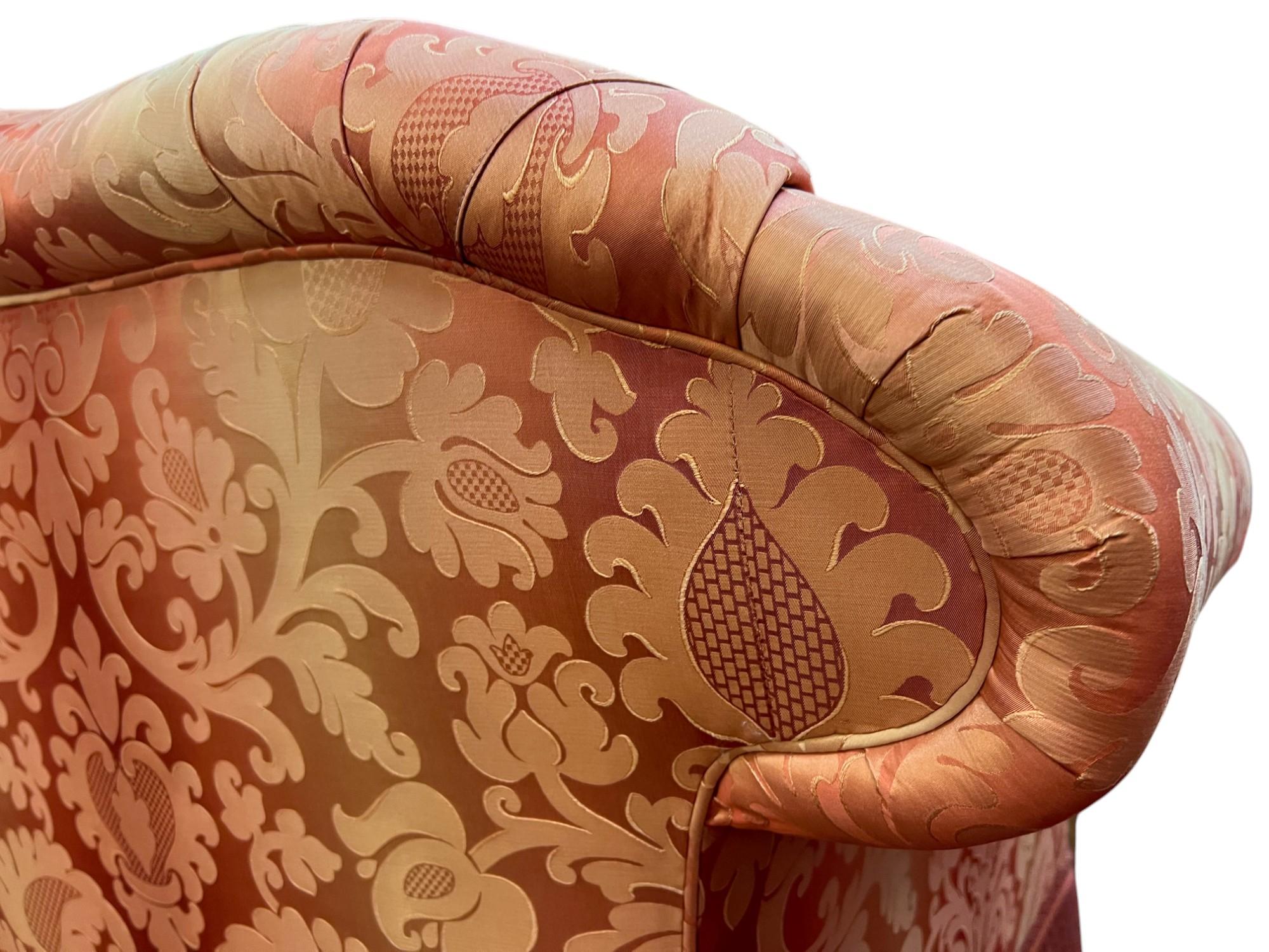Two-Seat Satin Damask Sofa by Kravet Furniture For Sale 11
