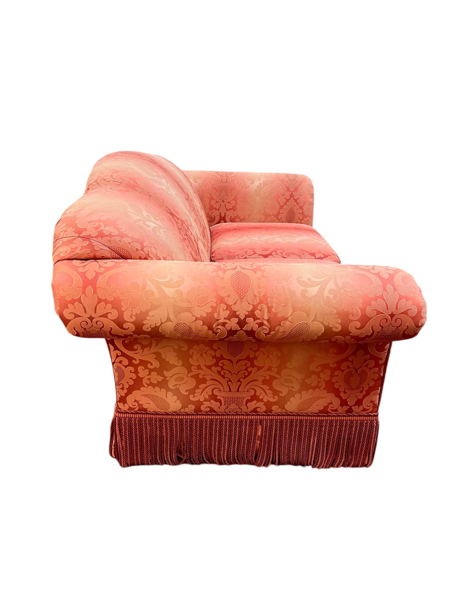 Contemporary Two-Seat Satin Damask Sofa by Kravet Furniture For Sale