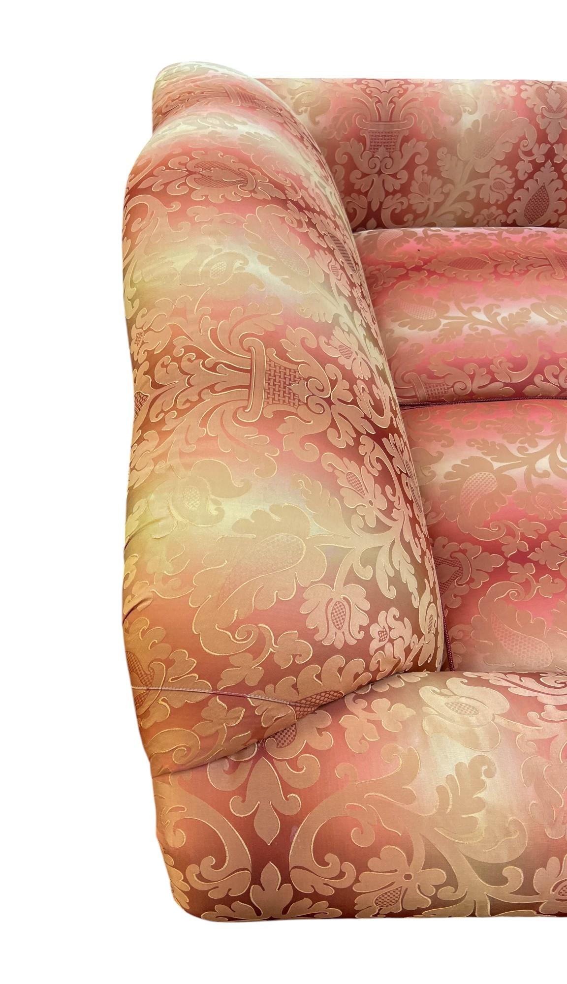 Two-Seat Satin Damask Sofa by Kravet Furniture For Sale 1