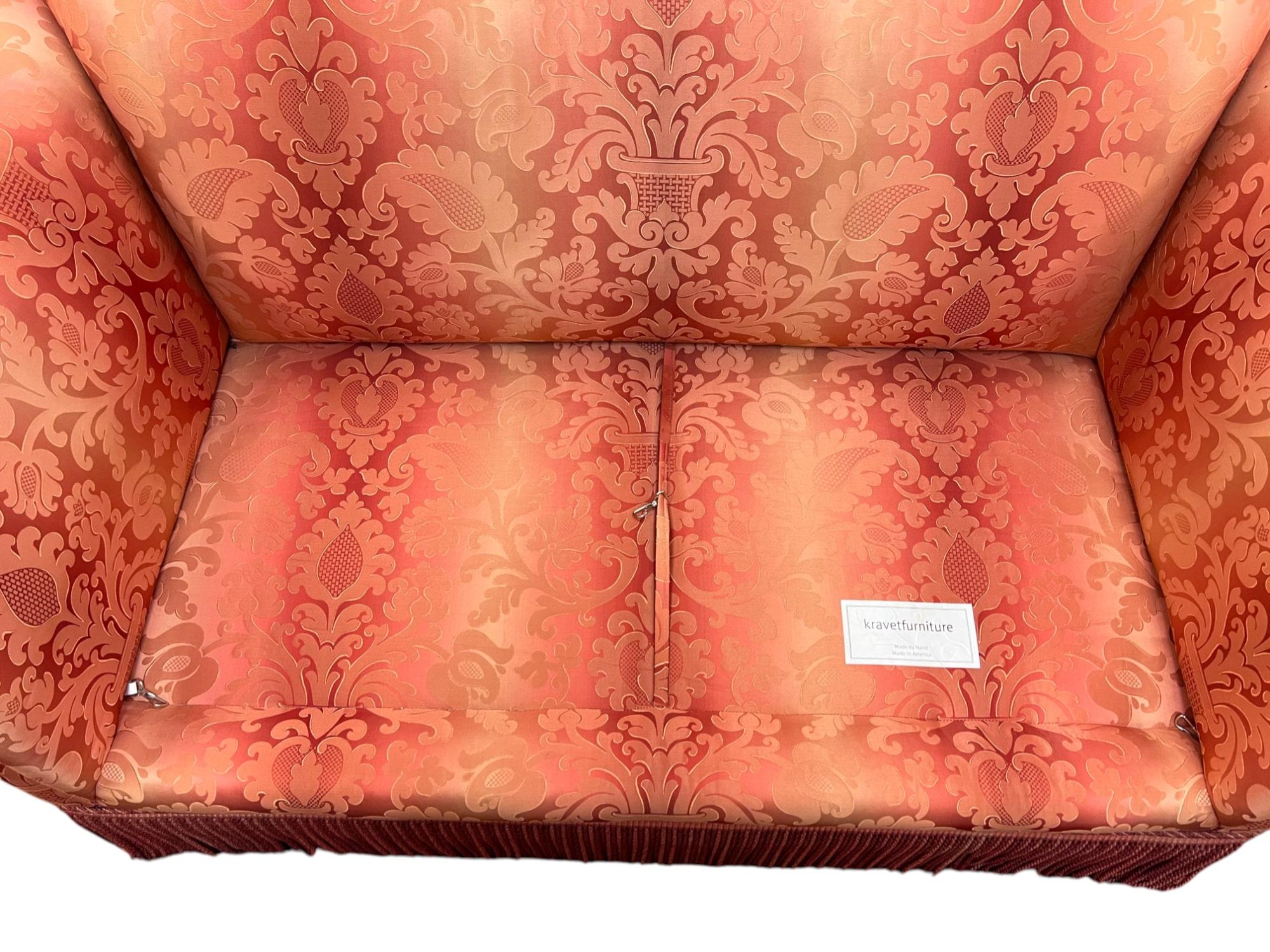 Two-Seat Satin Damask Sofa by Kravet Furniture For Sale 5