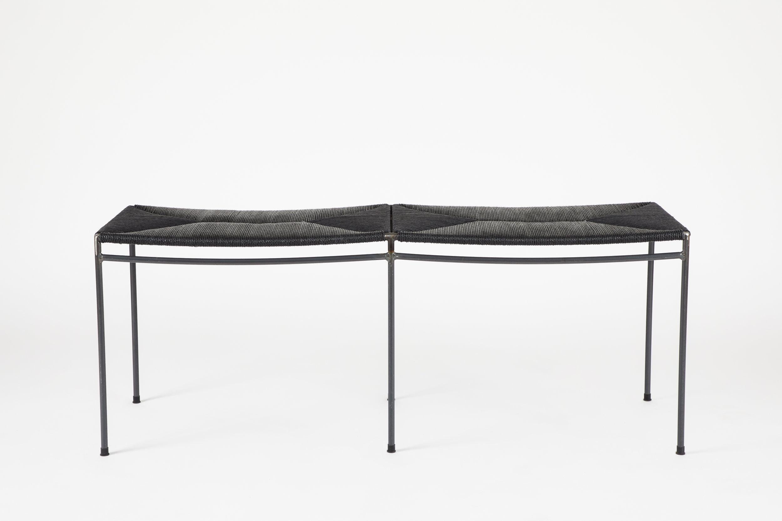 The bench is hand-woven by a master weaver with over 40 years experience. 

We use 70% recycled steel for the frame.

Designed by a former art dealer who represented contemporary artists for over 30 years including some of the giants of minimalist