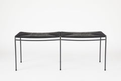 Two Seat Single Rail Handwoven Danish Cord Bench