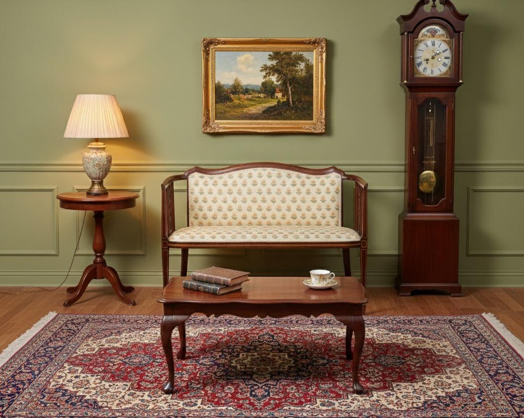 Elegant two-seat sofa or bench crafted in mahogany, likely from the early 1900s. The piece features graceful Art Nouveau styling with flowing lines and refined proportions, showcasing the craftsmanship of the period.

A beautiful and timeless piece