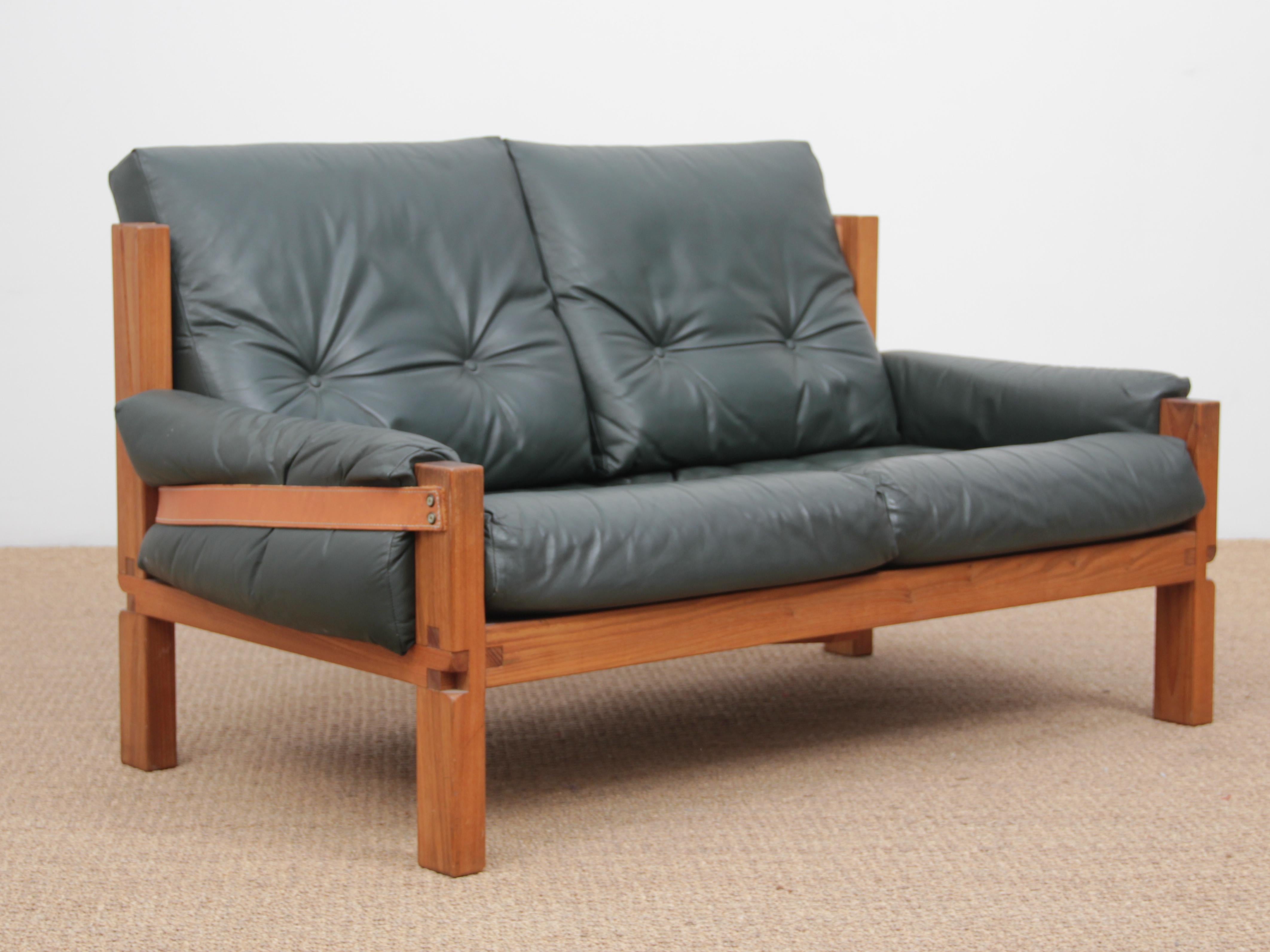 Zweisitziges Sofa von Pierre Chapo Modell S22 im Zustand „Gut“ in Courbevoie, FR