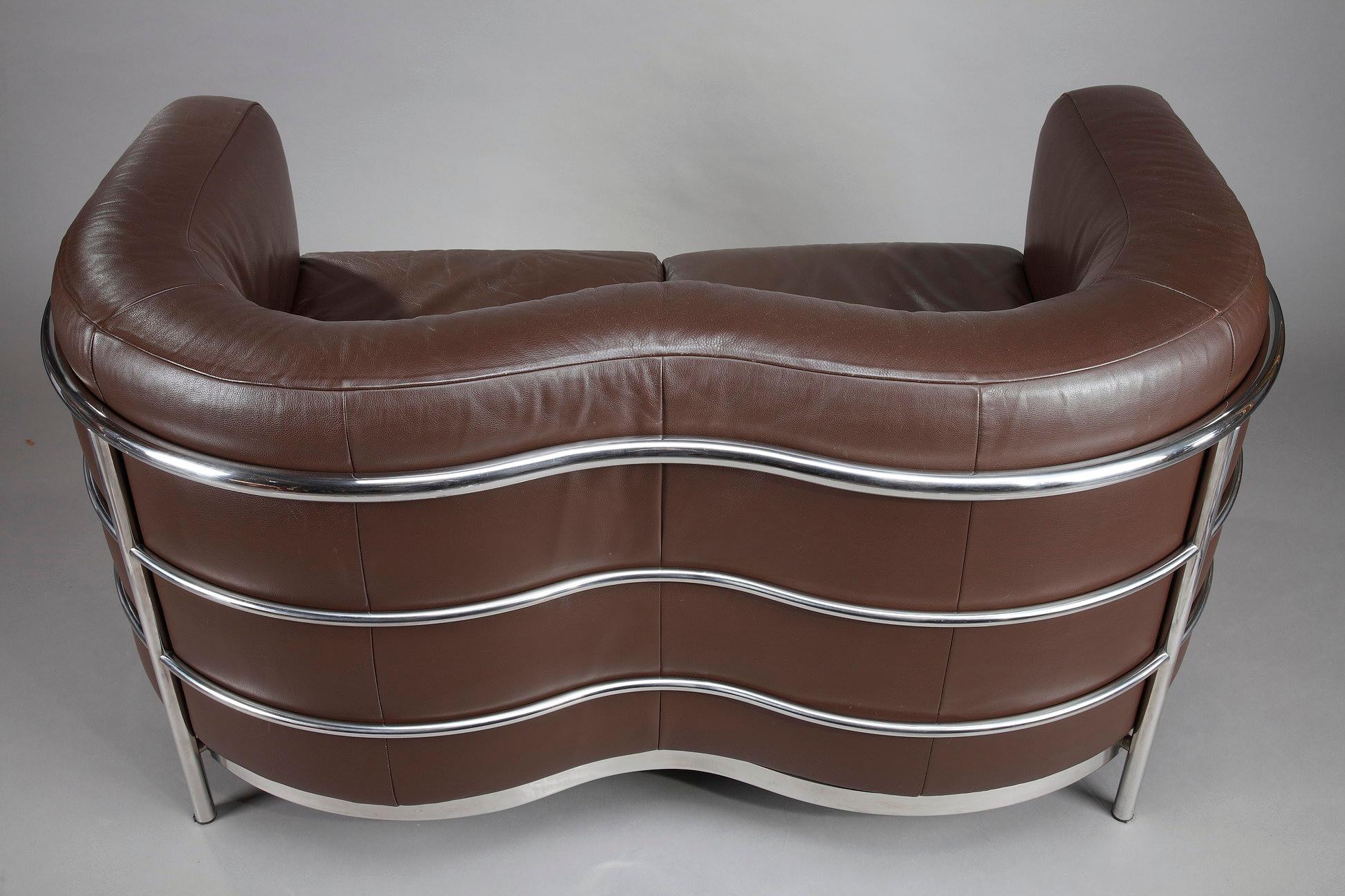 Metal Two-Seat Sofa by Zanotta, 
