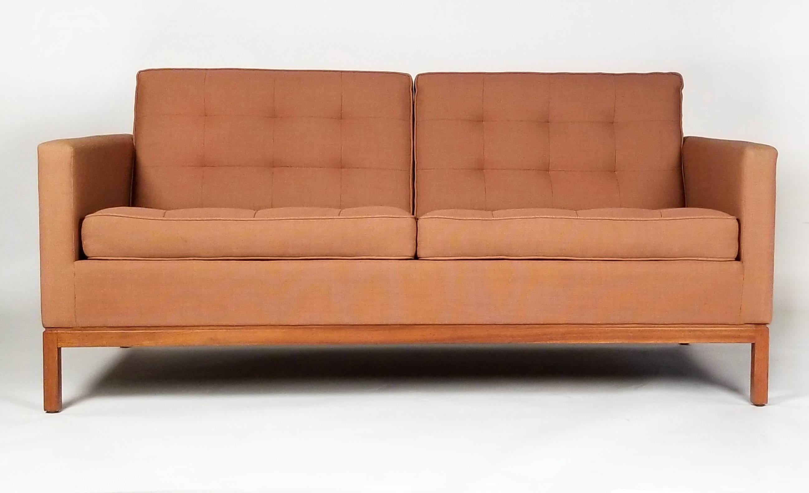 Mid-Century Modern Two-Seat Sofa Designed by Florence Knoll for Knoll International