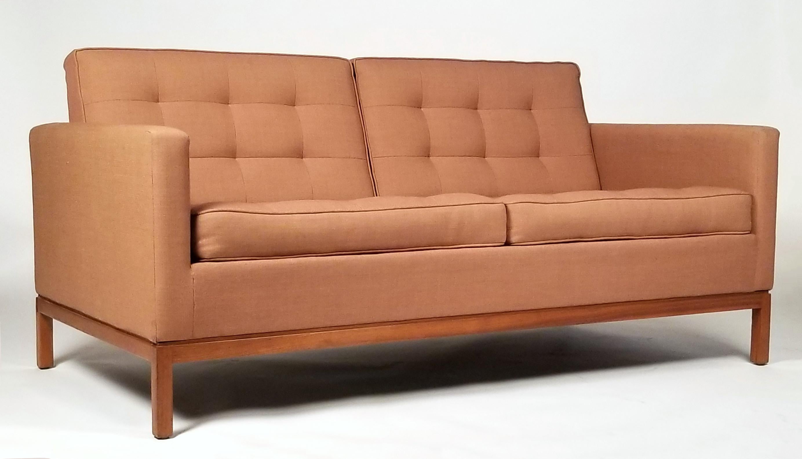 Textile Two-Seat Sofa Designed by Florence Knoll for Knoll International