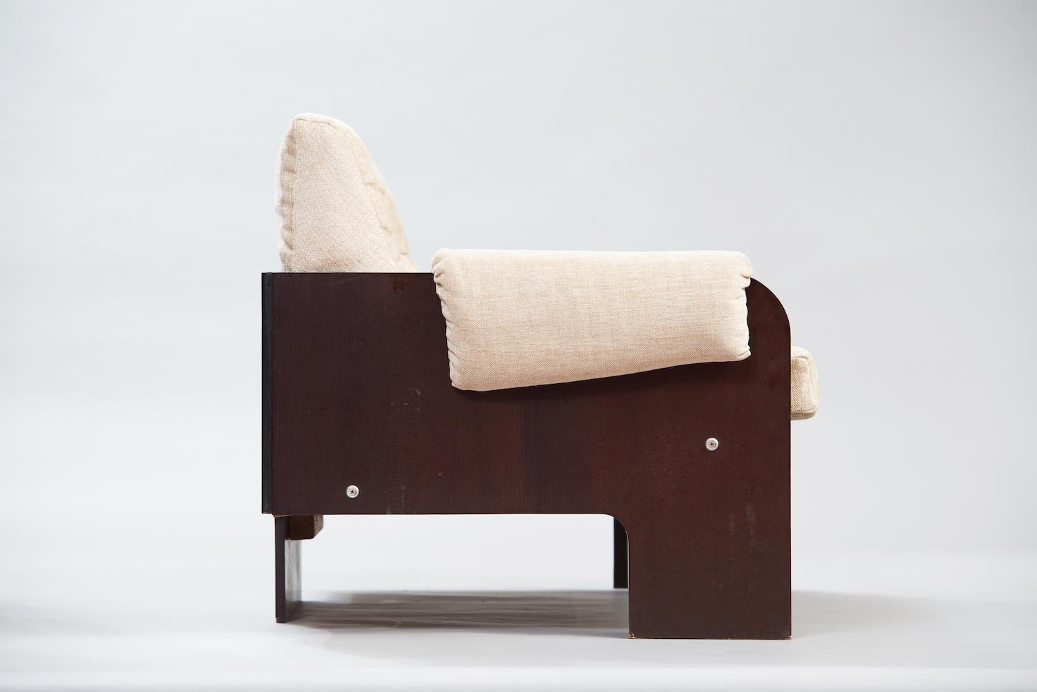 Mid-Century Modern Two-Seat Sofa in the Style of Claudio Salocchi