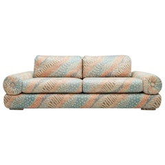 Two-Seat Sofa With a Fantastic Fabric, Italy, 1980s