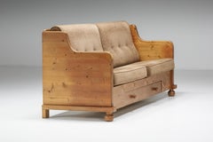 Art Deco Two-Seater Sofa with Drawer, French modernism, eclectic piece