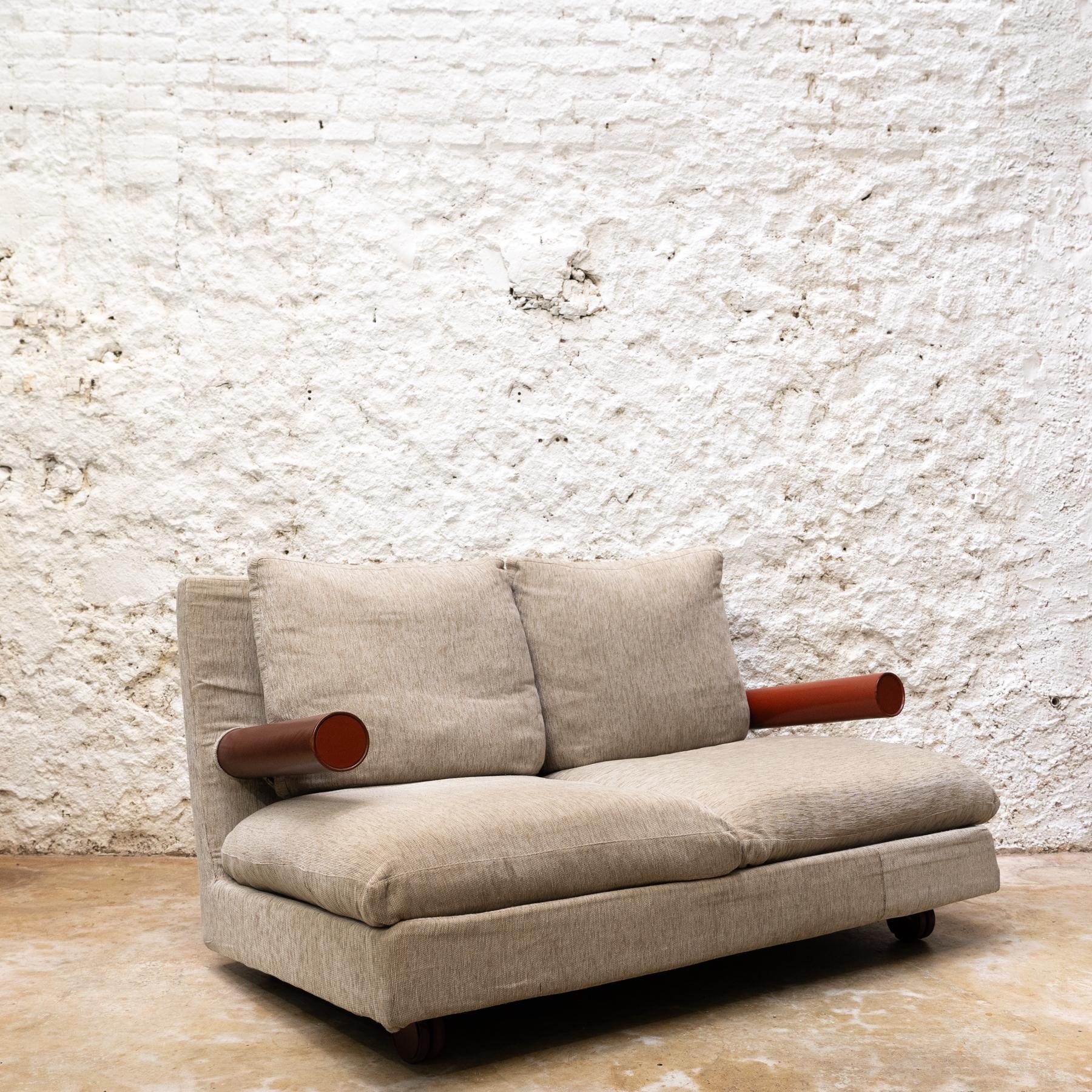 Tissu d'ameublement Canapé deux places par Antonio Citterio pour B&B, Italie, vers 1980 en vente