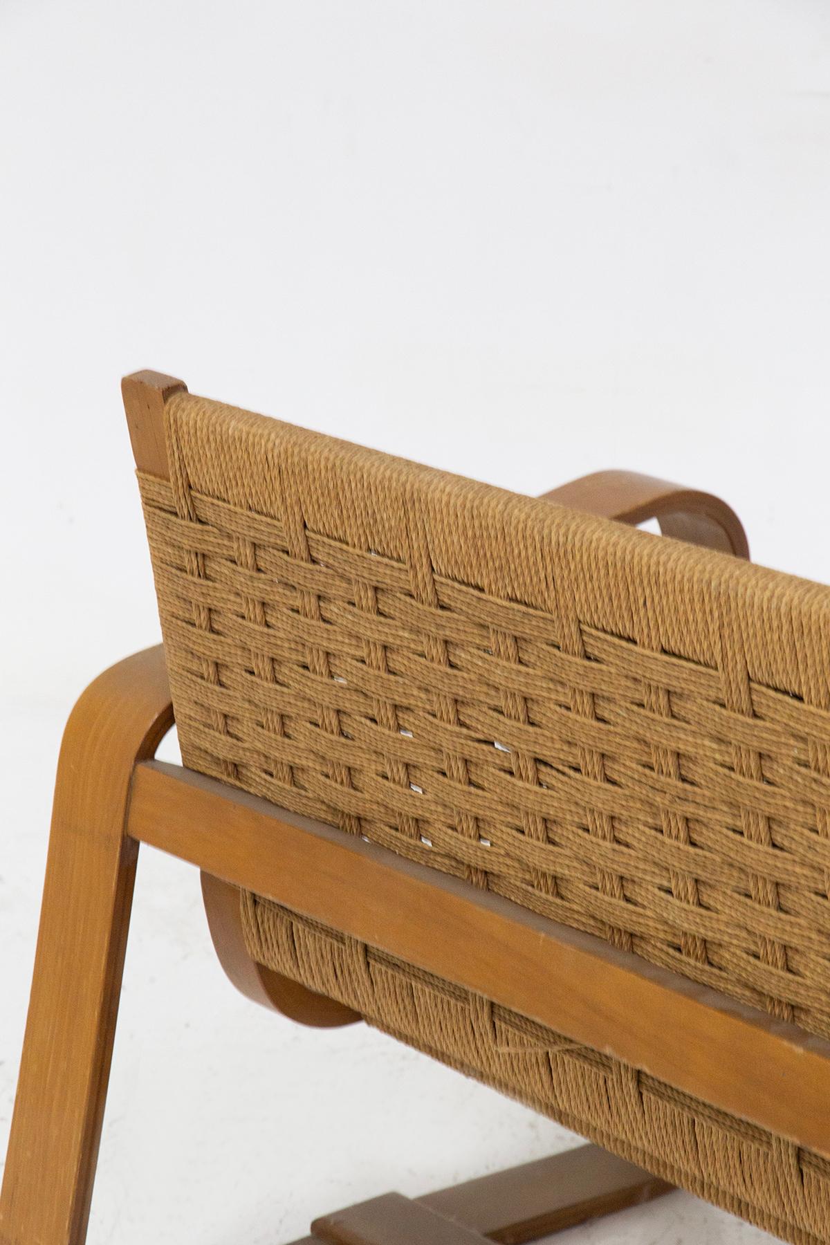 Zweisitziges strohsofa von Giuseppe Pagano (Bauhaus) im Angebot
