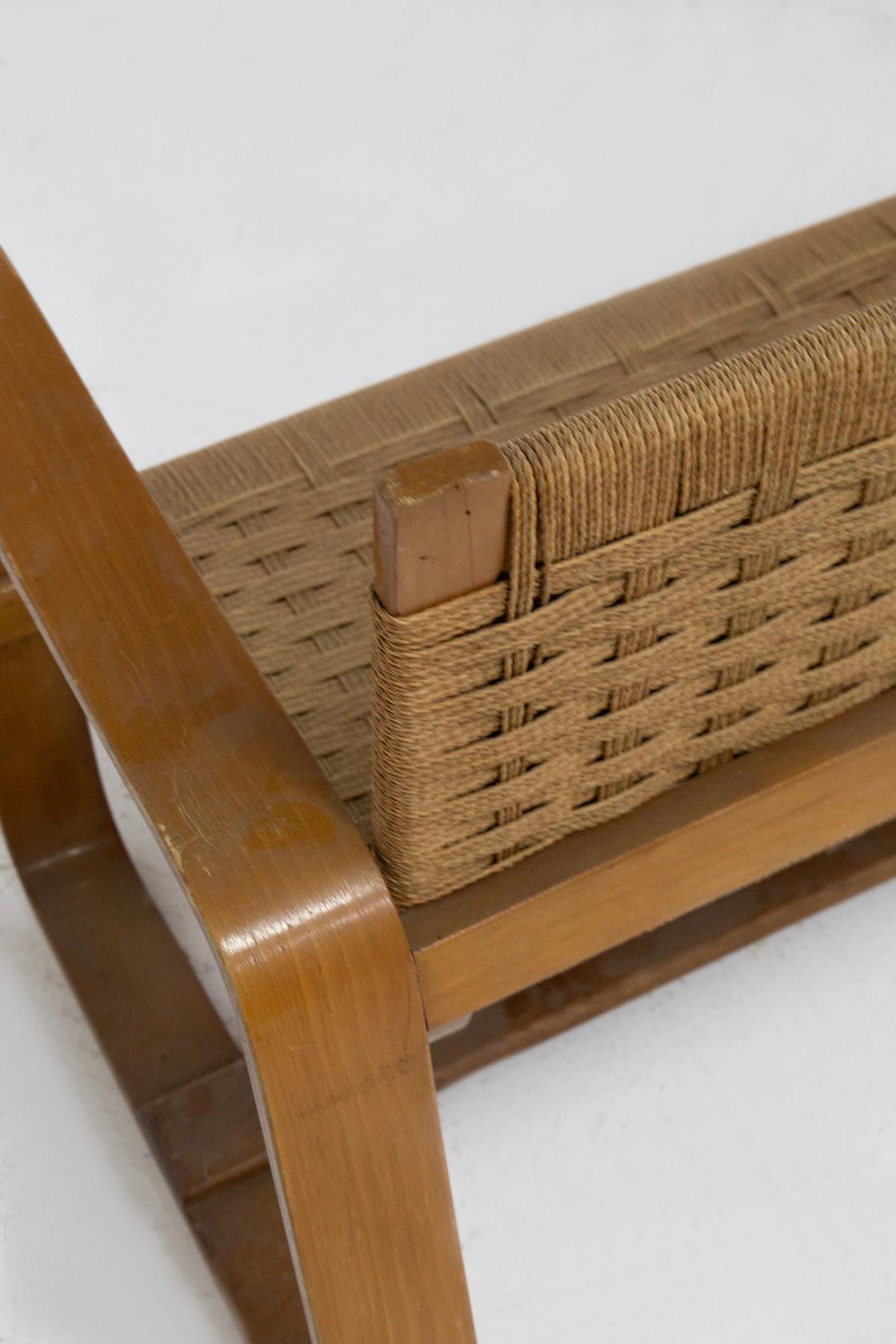 Zweisitziges strohsofa von Giuseppe Pagano (Stroh) im Angebot