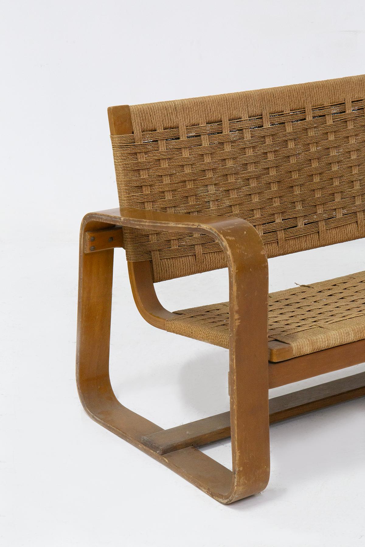 Zweisitziges strohsofa von Giuseppe Pagano im Angebot 1