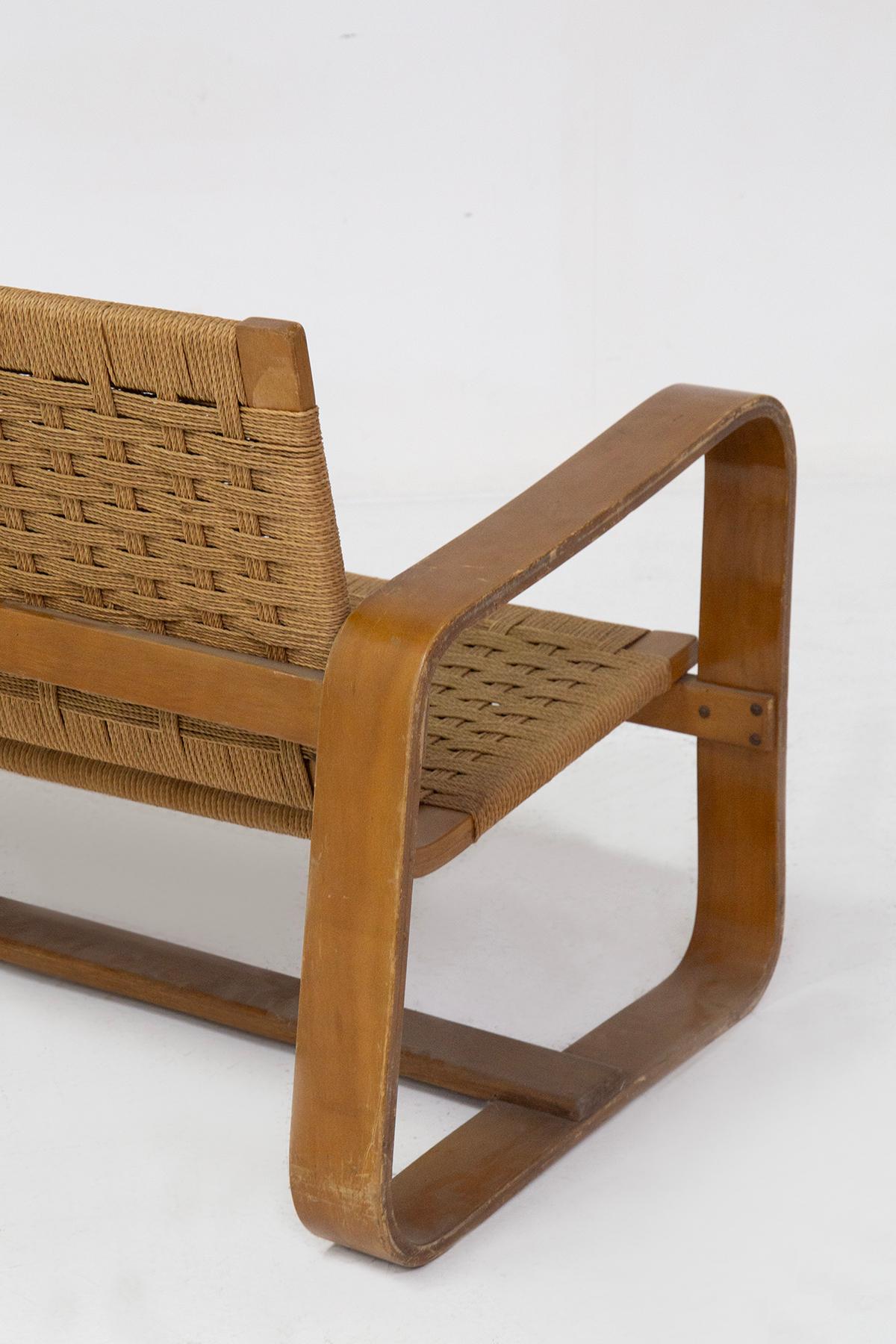Zweisitziges strohsofa von Giuseppe Pagano im Angebot 2