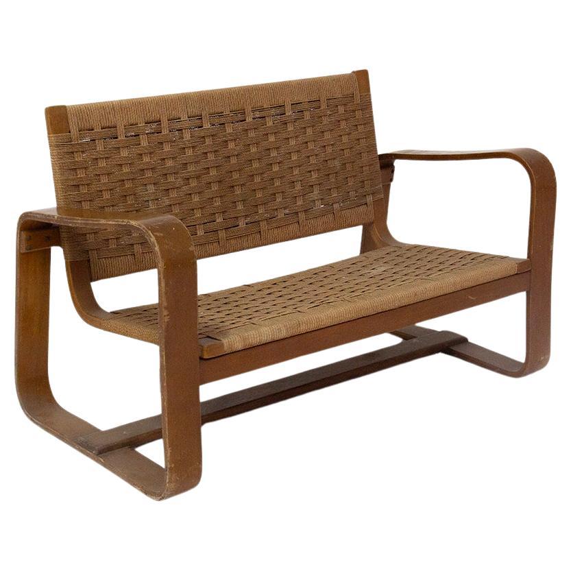 Zweisitziges strohsofa von Giuseppe Pagano im Angebot