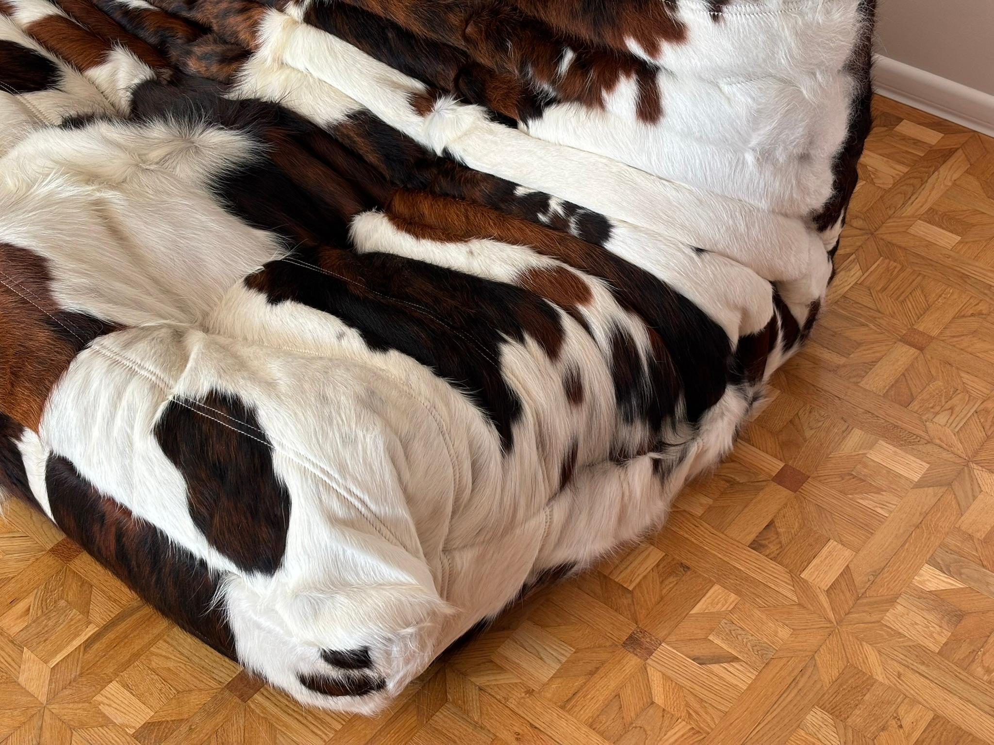 Two-Seater Cow Leather Togo Sofa by Michel Ducaroy for Ligne Roset 3