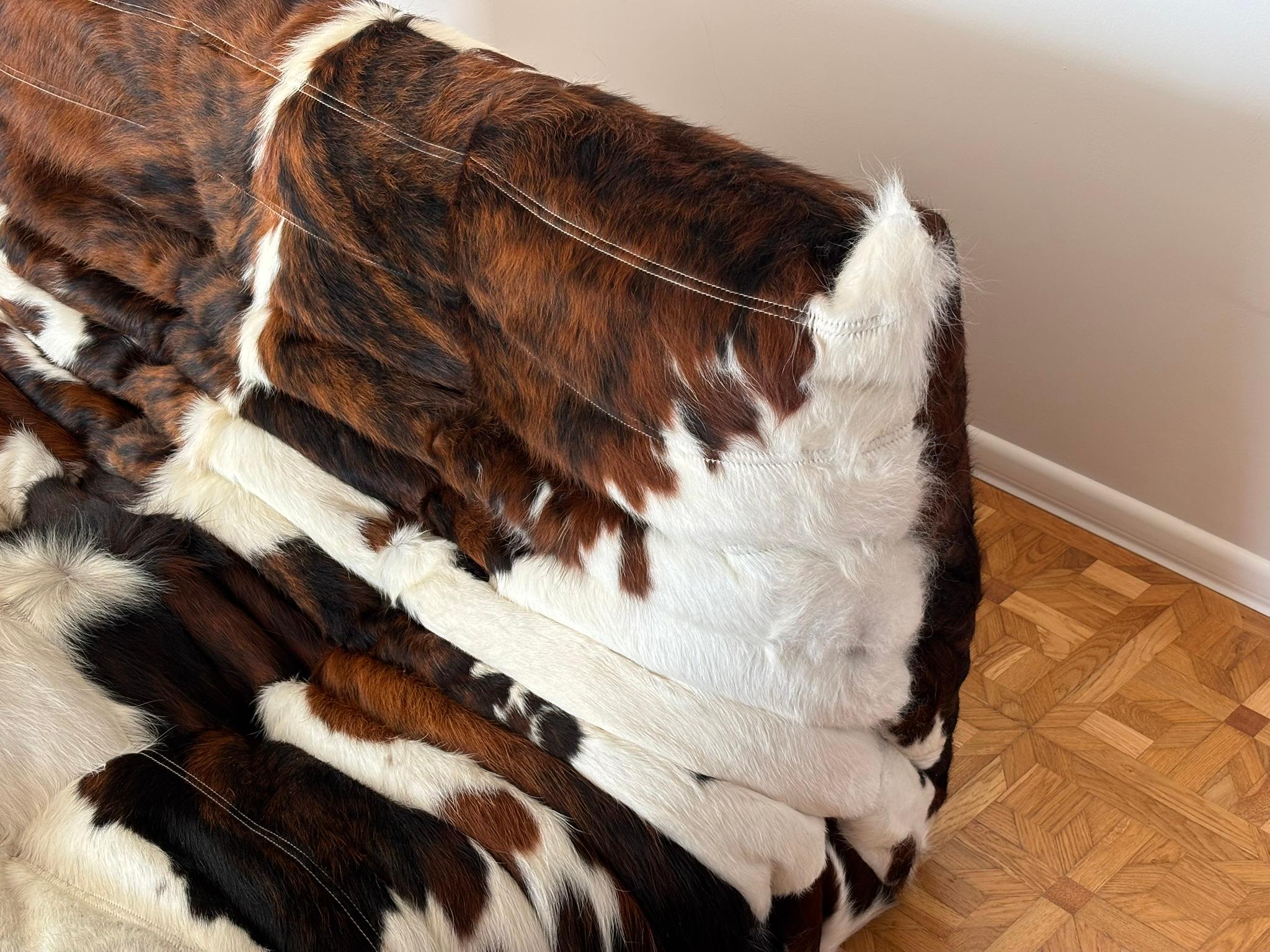Two-Seater Cow Leather Togo Sofa by Michel Ducaroy for Ligne Roset 2