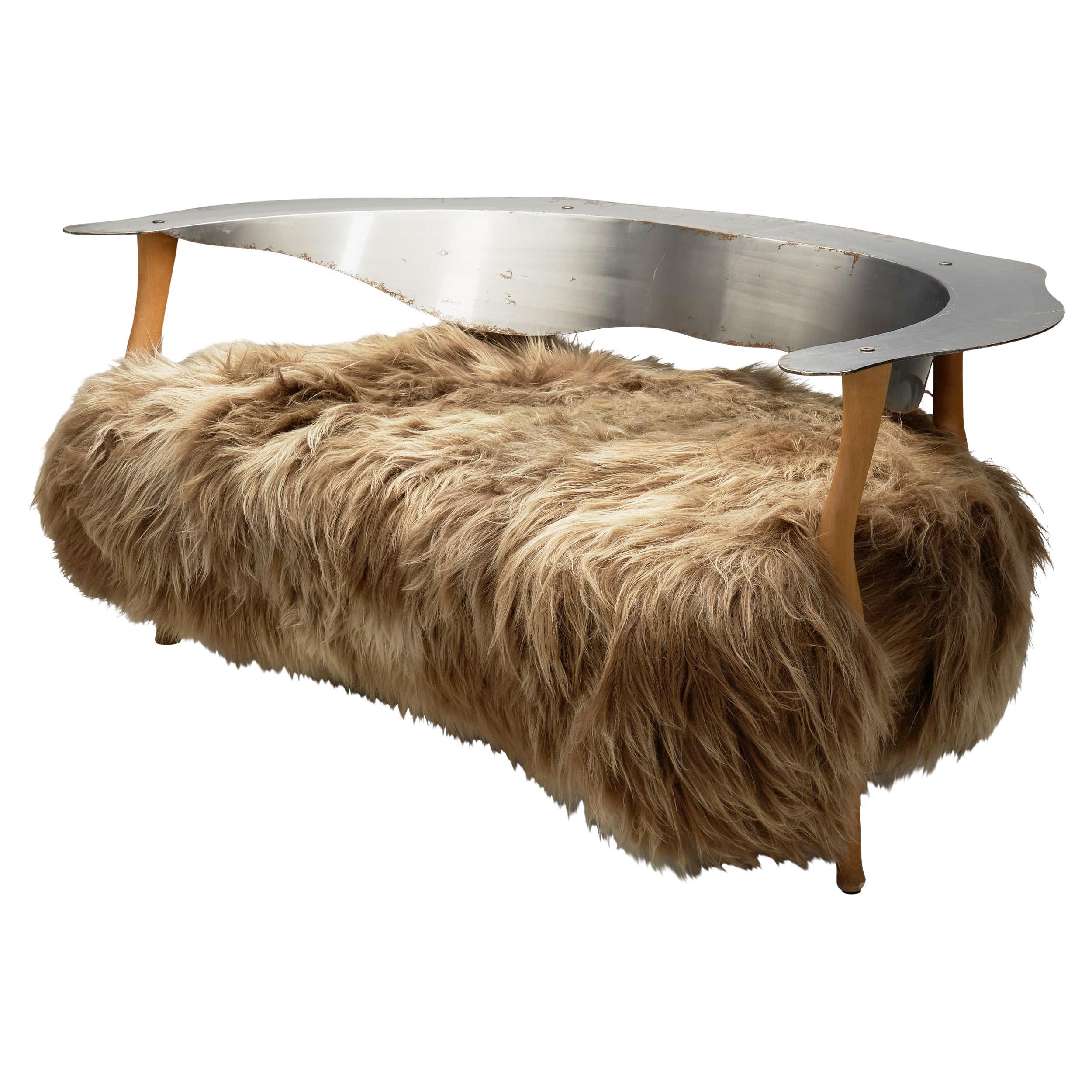 Canapé deux places "Fantasy" en poil long par Kurt Beier, Allemagne, années 1980