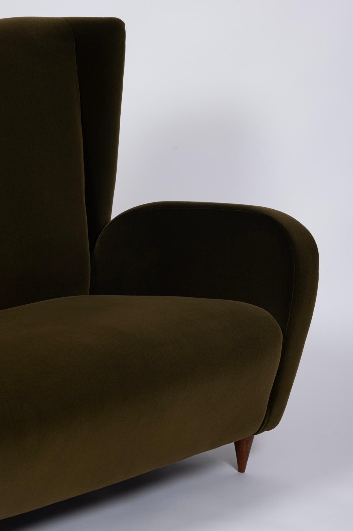 Two-Seater Green Velvet Sofa by Paolo Buffa for the Hotel Bristol, Italy, c.1950 5