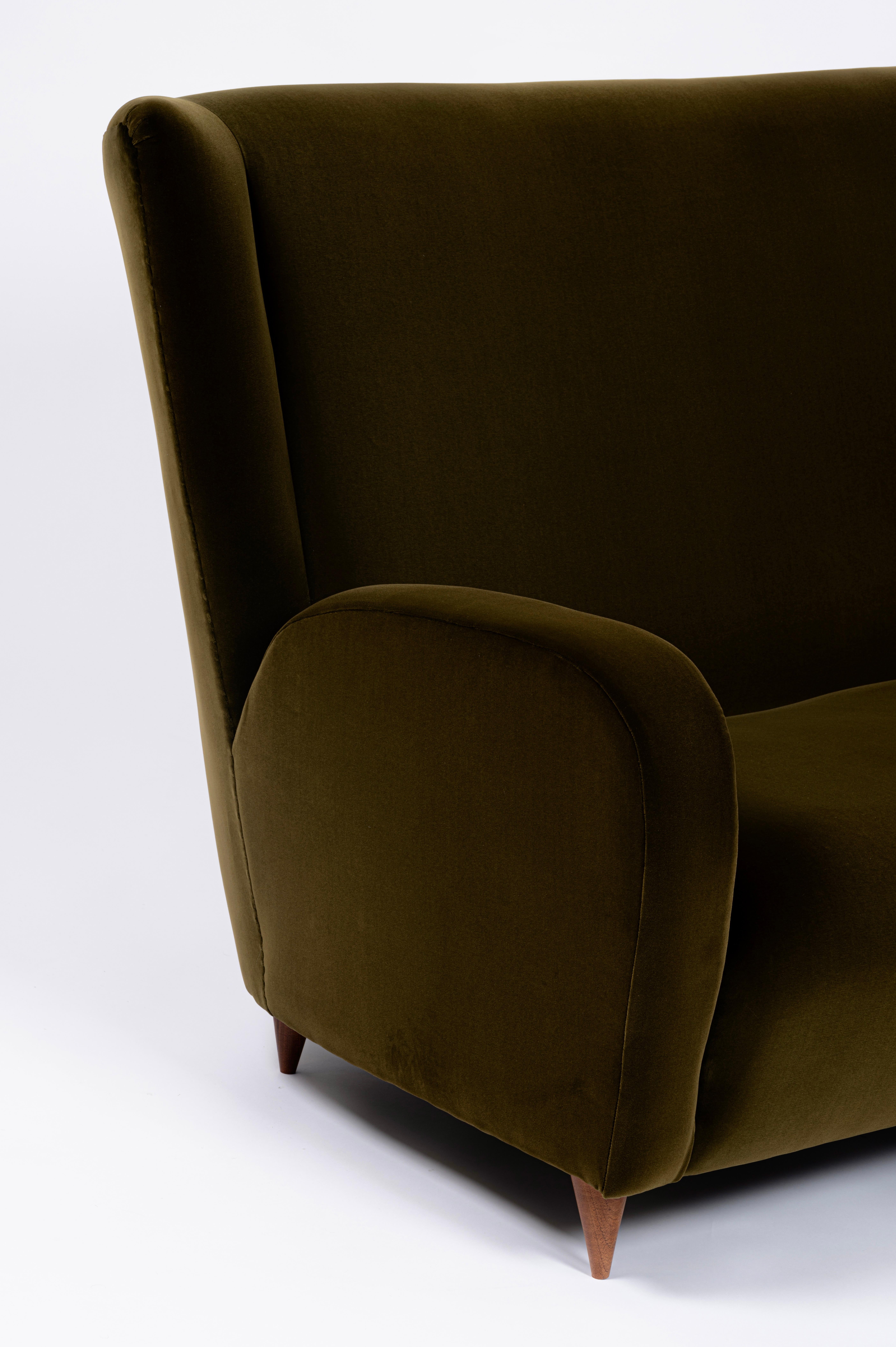 Two-Seater Green Velvet Sofa by Paolo Buffa for the Hotel Bristol, Italy, c.1950 3