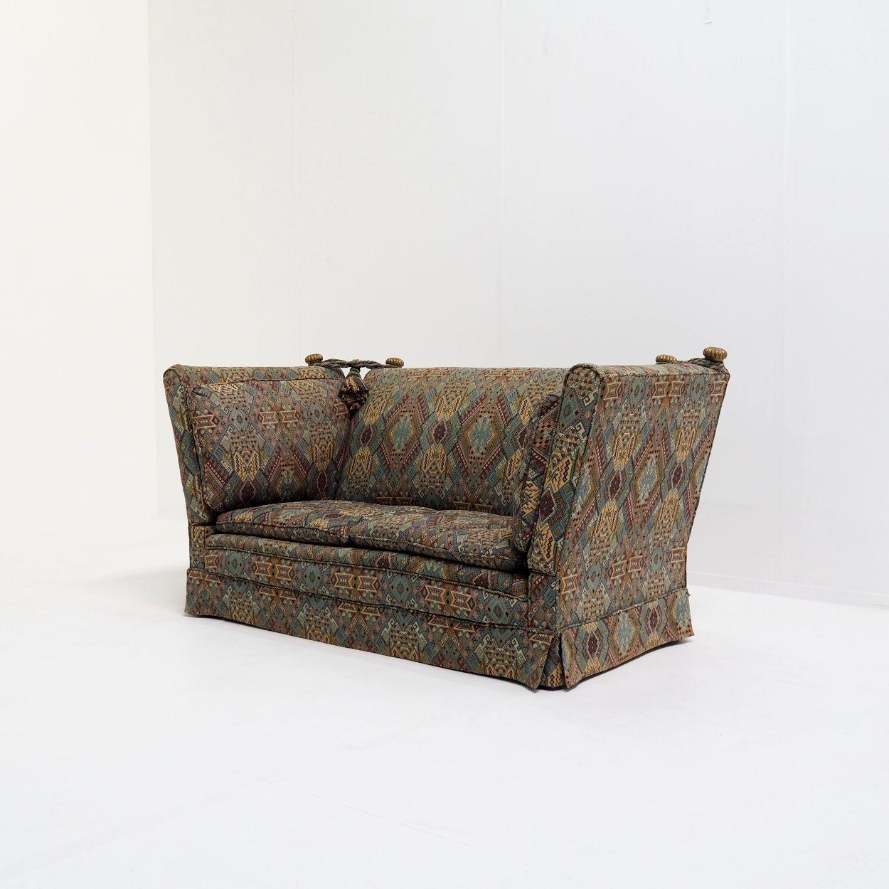Regency Two Seater Knole Sofa in 'Arts And Crafts' Upholstery For Sale