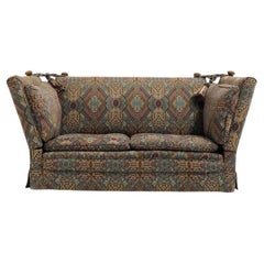 Antique Two Seater Knole Sofa in 'Arts And Crafts' Upholstery