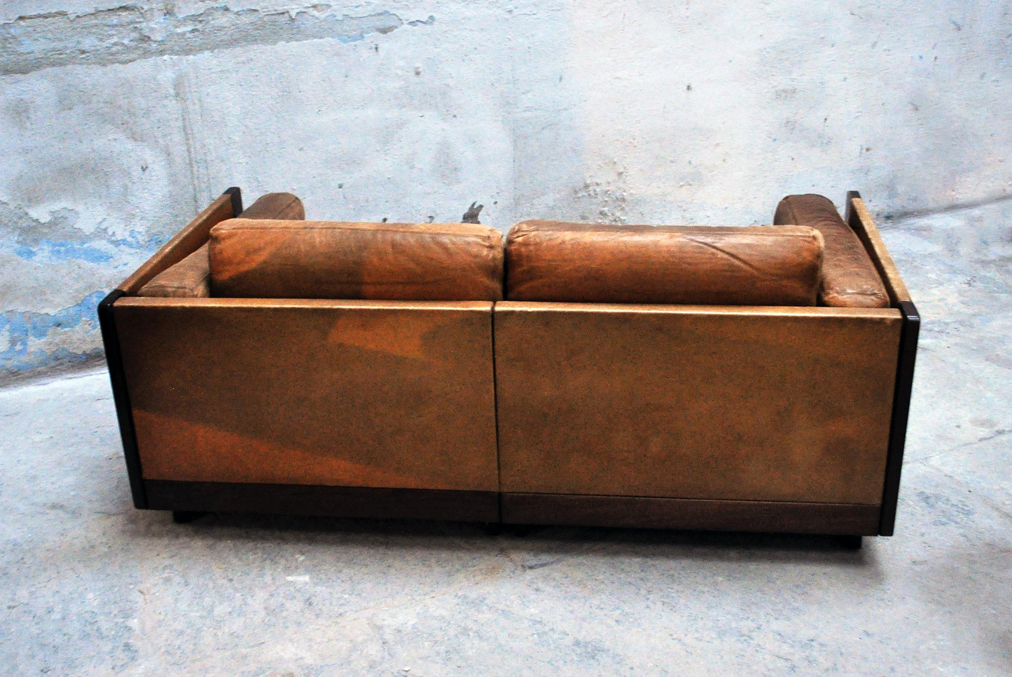 Two-Seat Leather Sofa Model 920 by Afra and Tobia Scarpa for Cassina, 1966 3