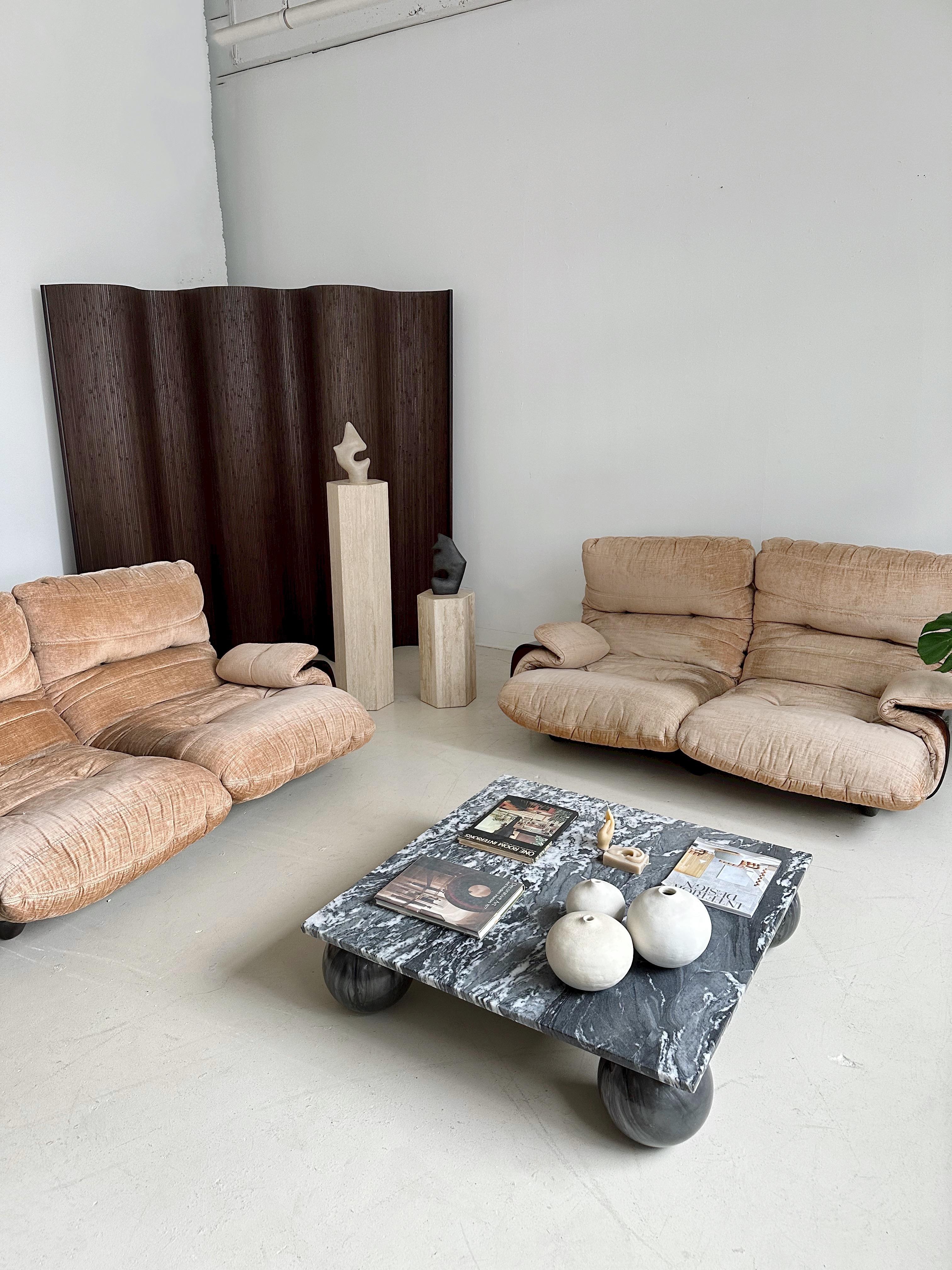 Two Seater Marsala Sofa Set by Michel Ducaroy for Ligne Roset, 70's For Sale 7