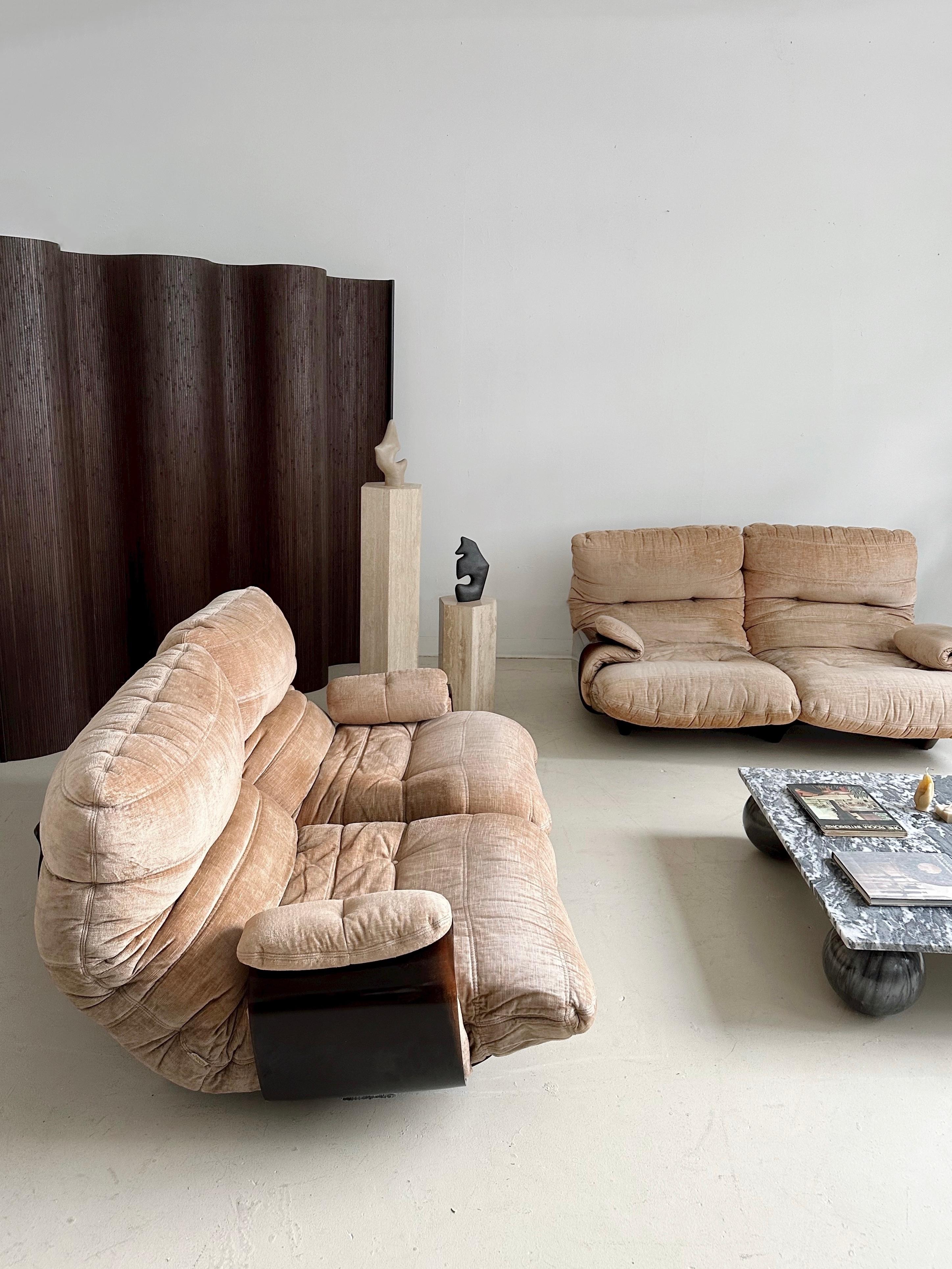 Two Seater Marsala Sofa Set by Michel Ducaroy for Ligne Roset, 70's For Sale 8