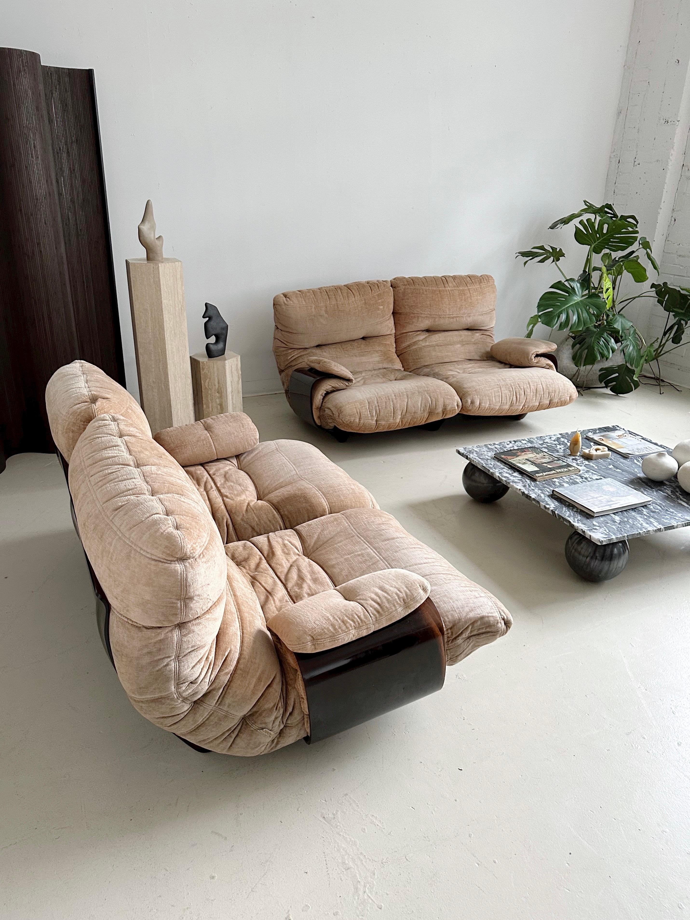 Two Seater Marsala Sofa Set by Michel Ducaroy for Ligne Roset, 70's For Sale 9
