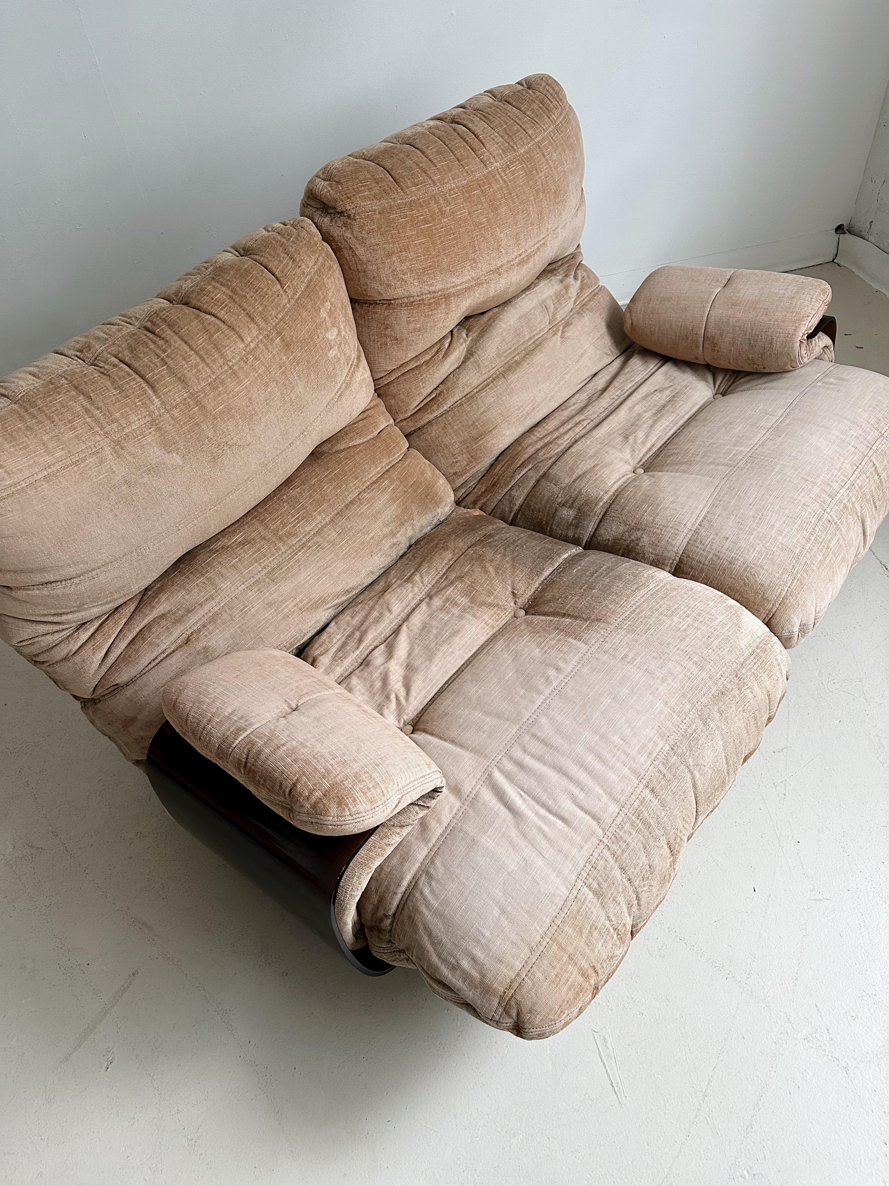 Mid-Century Modern Two Seater Marsala Sofa Set by Michel Ducaroy for Ligne Roset, 70's For Sale