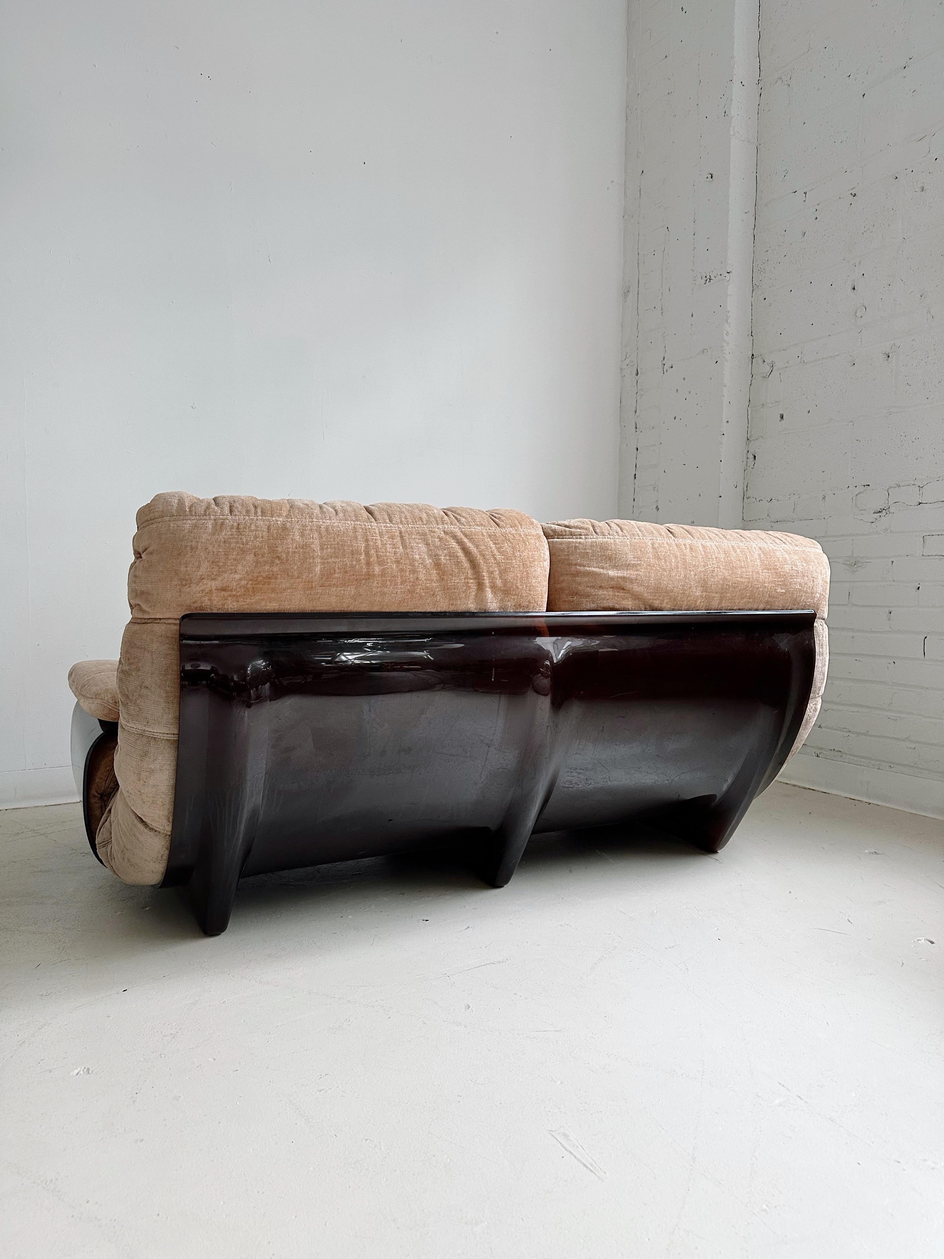 Plexiglass Two Seater Marsala Sofa Set by Michel Ducaroy for Ligne Roset, 70's For Sale