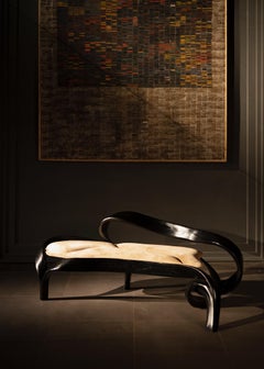 Two Seater No. 2 - Fluentum Series by Raka Studio in Ebonised Ash Wood