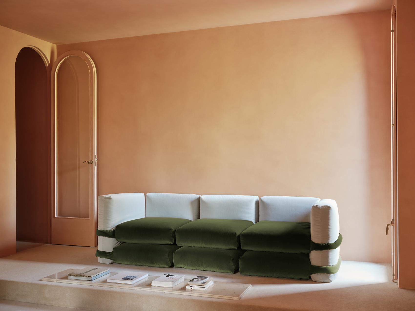 Espagnol Siège deux places par Muller Van Severen, Maharam, vert et gris en vente