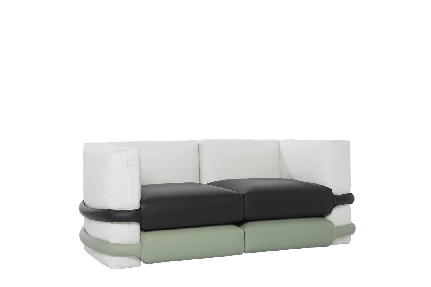 The Pillow Sofa is designed by Muller Van Severen and presented by BD. This sofa has been improved into a new playful and modular system. The independent pillows are crisp and richly hued, perfect for puzzling together to create a fusion of