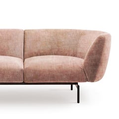 Zweisitziges Rendez-Vous-Sofa aus rosa Samt von Sergio Bicego, hergestellt in Italien
