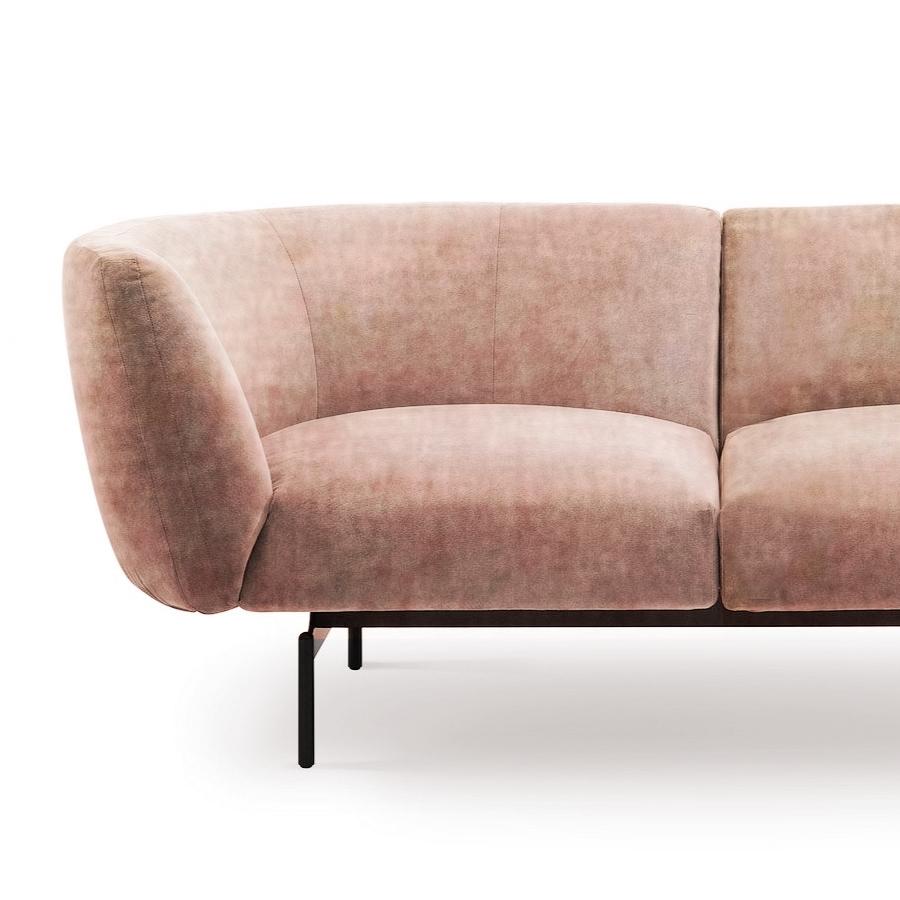 Zweisitziges Rendez-Vous-Sofa aus rosa Samt von Sergio Bicego, hergestellt in Italien (Moderne) im Angebot