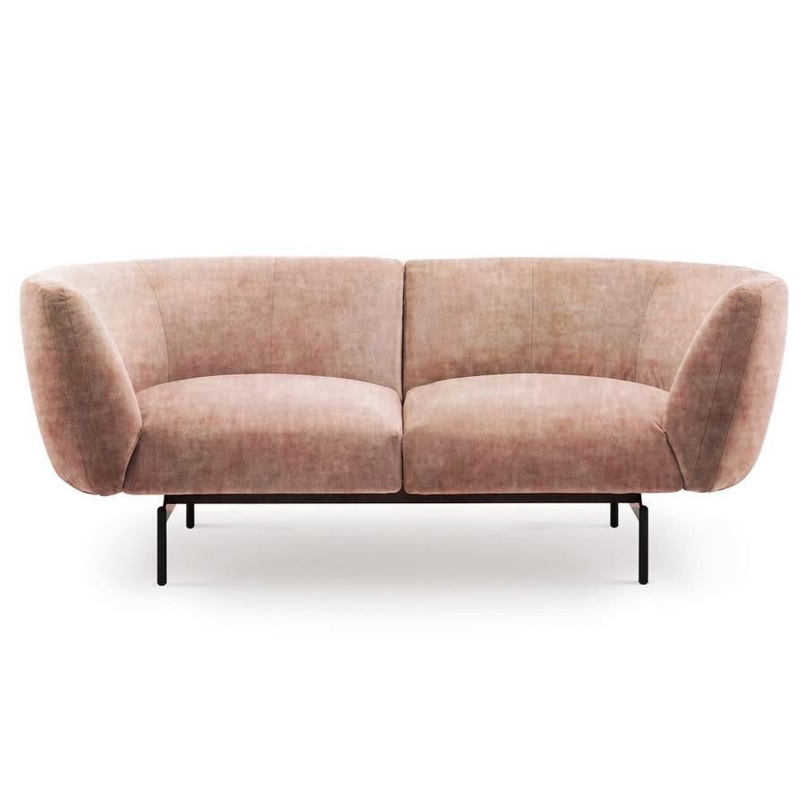 Zweisitziges Rendez-Vous-Sofa aus rosa Samt von Sergio Bicego, hergestellt in Italien (Italienisch) im Angebot