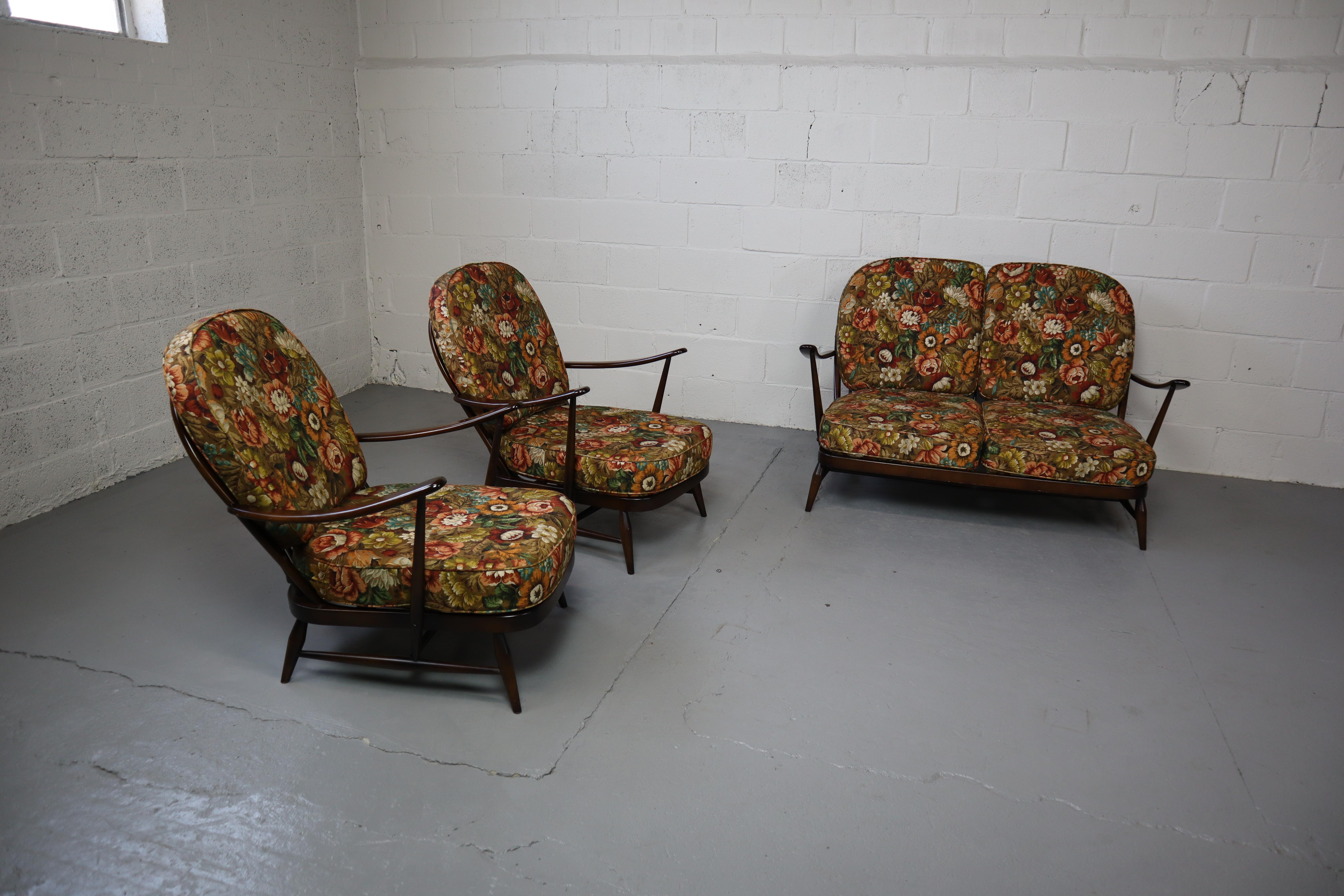 Two seater sofa and two armchairs 