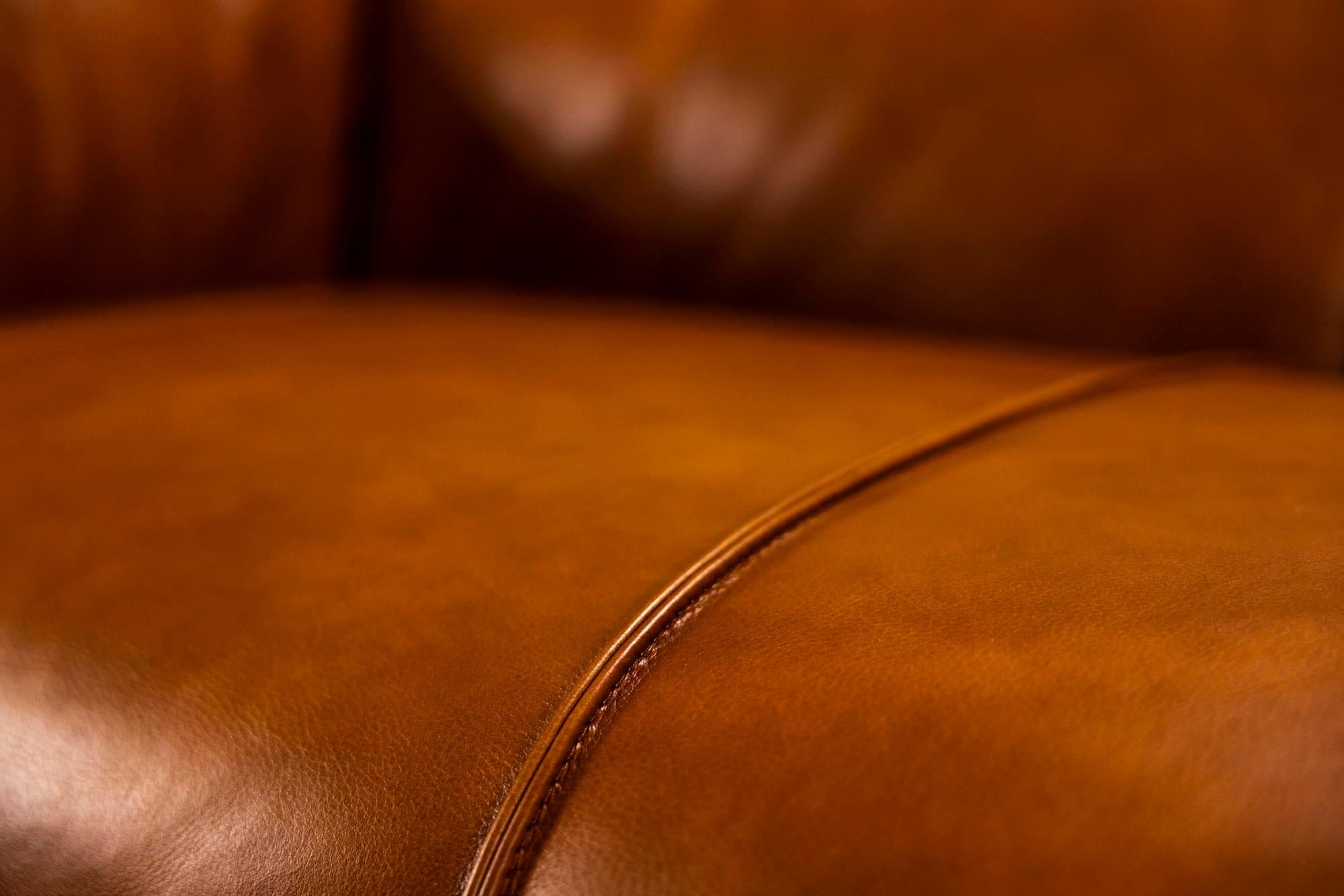 Two-seater Sofa 'Bambole' in Upholstered Leather by Mario Bellini for B&B Italia in vendita 7