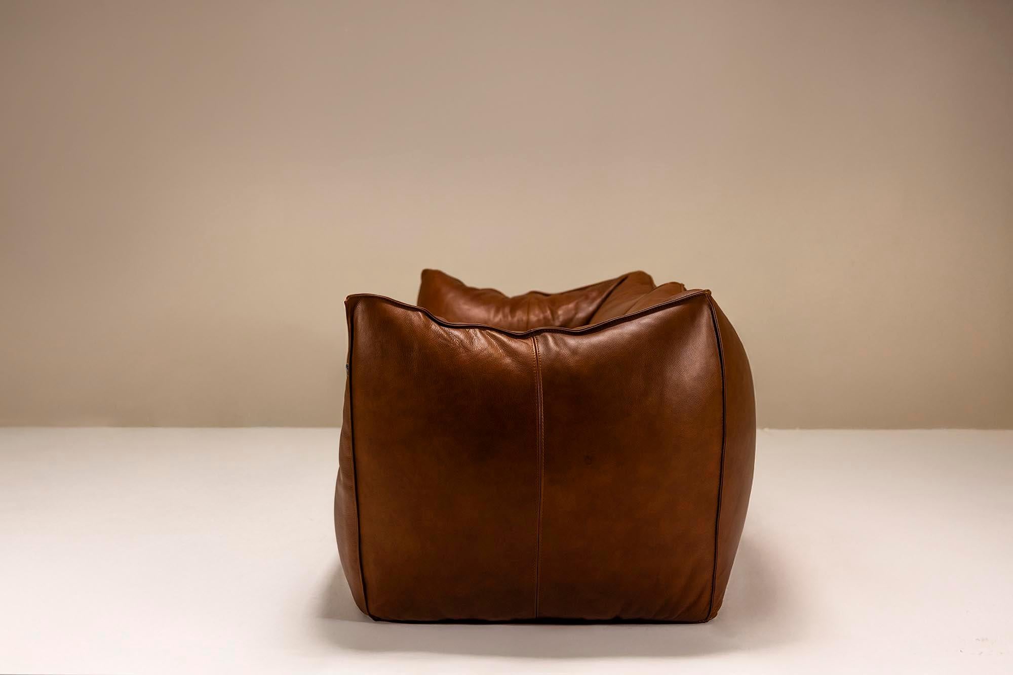 Two-seater Sofa 'Bambole' in Upholstered Leather by Mario Bellini for B&B Italia in vendita 1