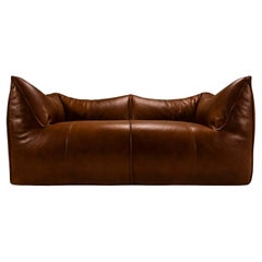 Two-seater Sofa 'Bambole' in Upholstered Leather by Mario Bellini for B&B Italia