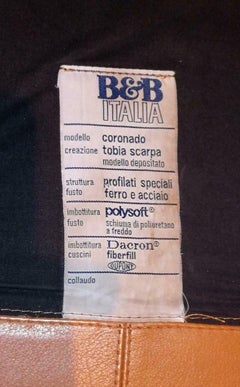 Two-Seater Sofa "Coronado" Design Tobia Scarpa for B&B Italia, 1970s