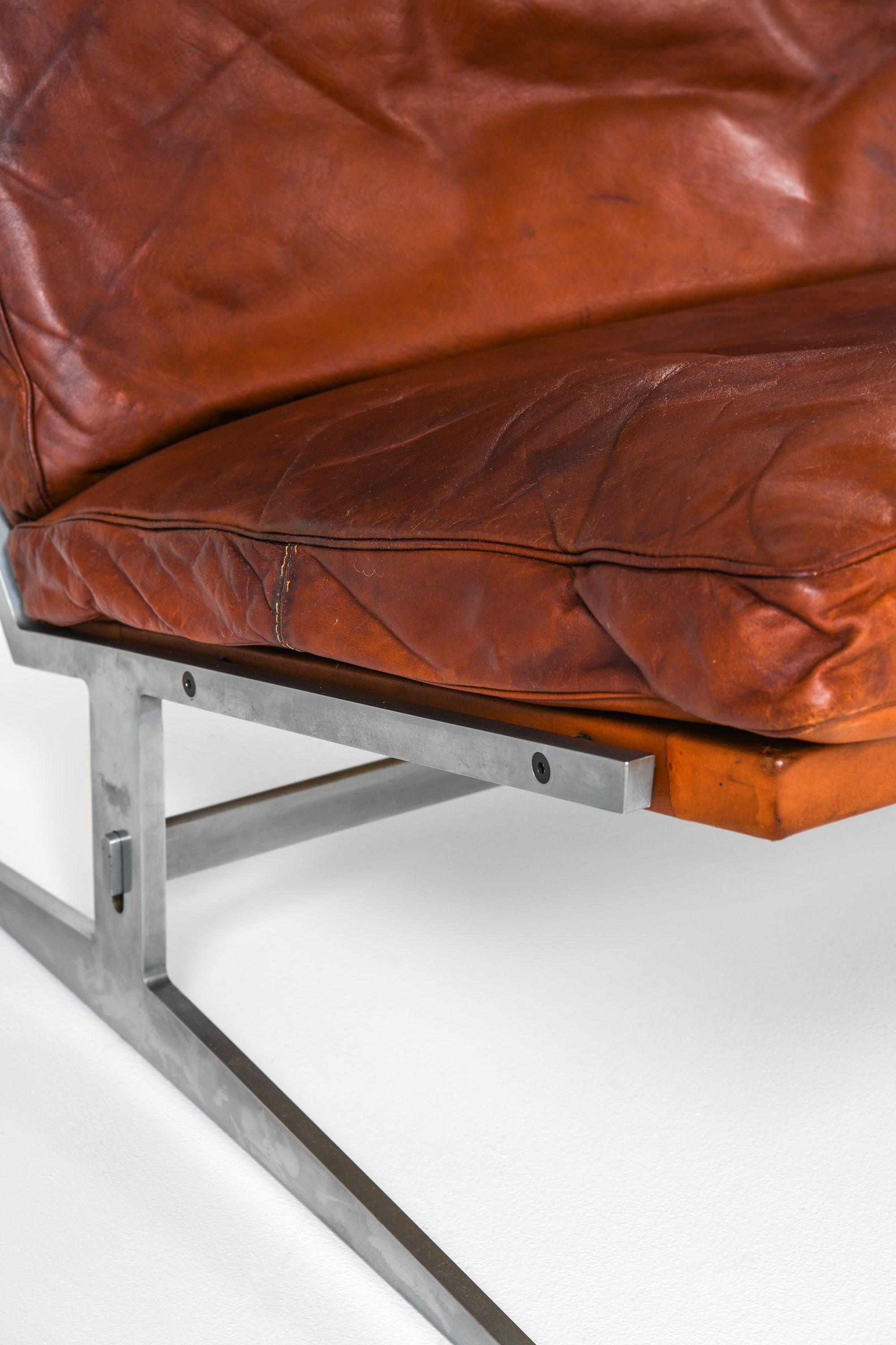 20th Century Two Seater Sofa in Steel & Leather by Jørgen Kastholm & Preben Fabricius, 1960's For Sale