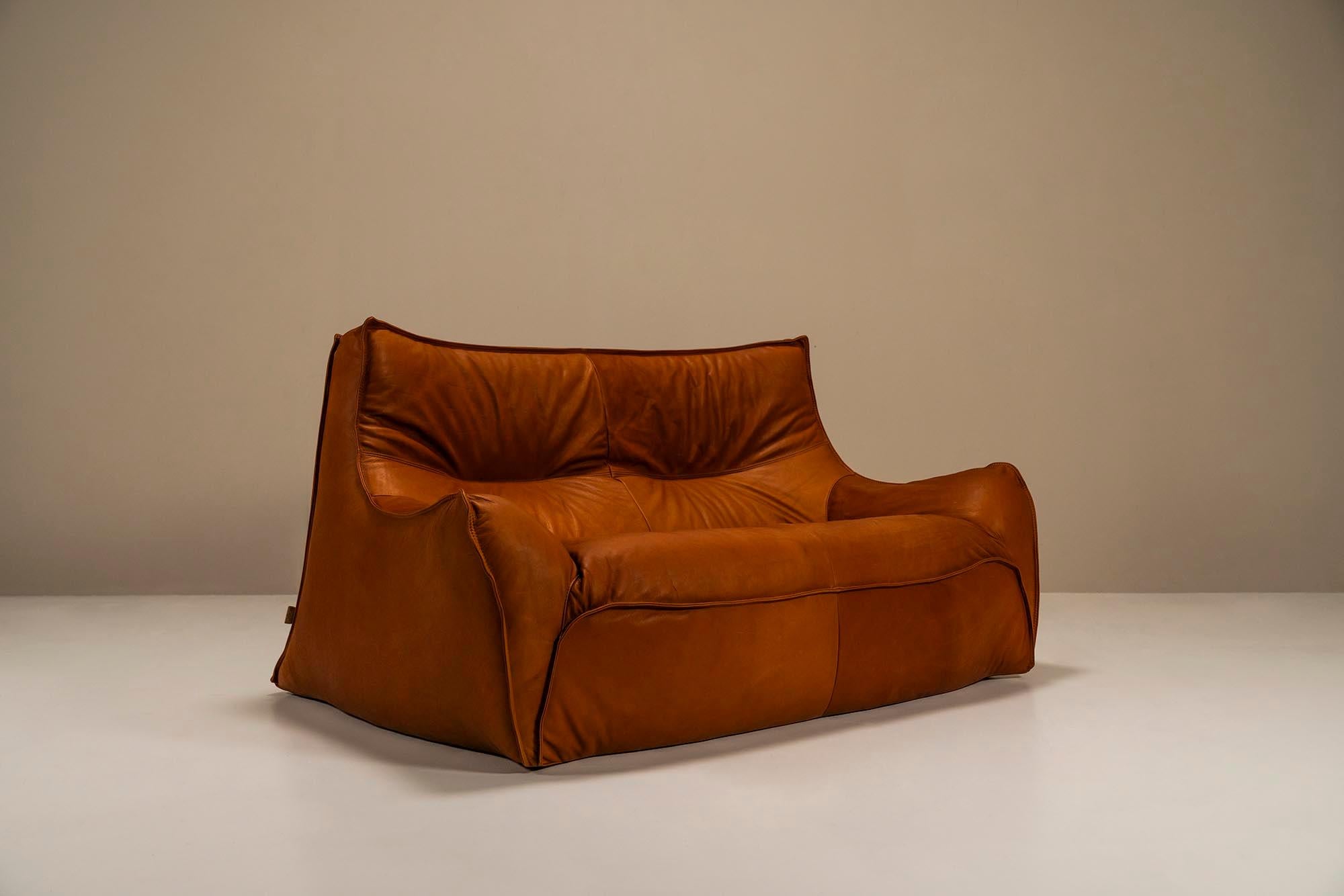 Mid-Century Modern Two-Seater Sofa Model “Satan” By Bernard Govin For Ligne Roset, France 1970s For Sale