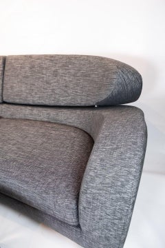 Two-Seat Sofa of Grey Wool Fabric with Stool by the Norwegian Brand Brunstad